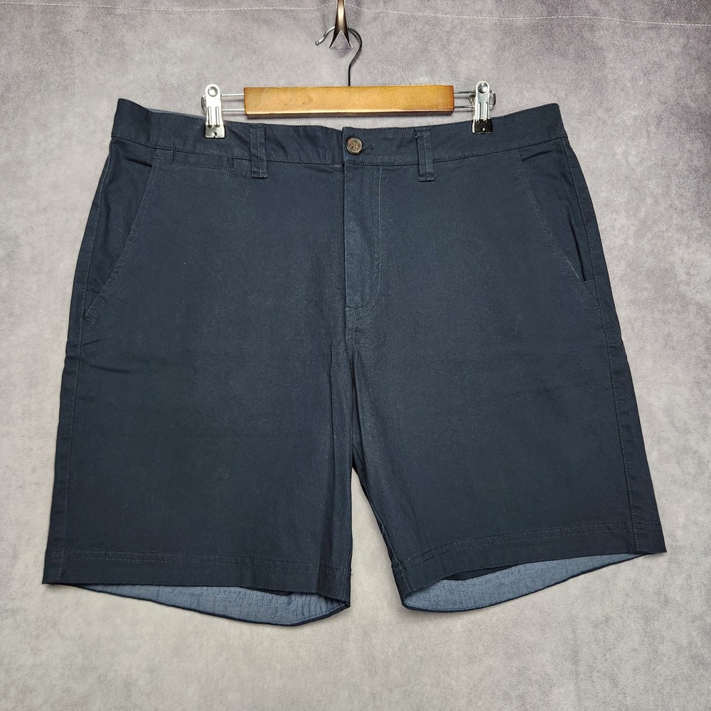Flag & Anthem Mens Navy Blue Chino Shorts Size 34 CORESH409 Stretch‎ Flat Front